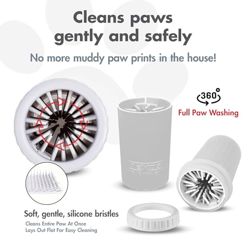 Dexas MudBuster Portable Dog Paw Cleaner, Medium, Bright White Special Edition, Premium Pet Supplies and Accessories