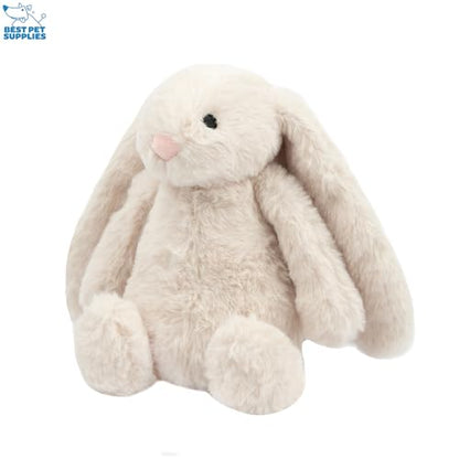 Best Pet Supplies Interactive Squeaky Dog Chew Toy, Ideal Dog Toys for Chewers, Small, Medium & Large Dogs, and Fetch Lovers - Bunny (Beige), Large