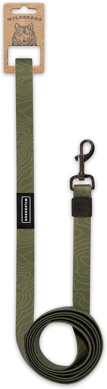 Wilderdog Waterproof Dog Leash - Repels Water & Dirt - Olive