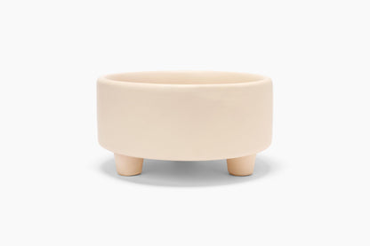 Waggo Uplift Ceramic Dog Bowl for Small Medium and Large Breeds - Heavyweight and Durable Pet Food and Water Dish Crock, Dishwasher Safe, Modern, Elevated Feeder (Buttercream, Large)