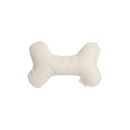 Pata Pal Eco-Friendly Durable Cotton Canvas Squeaky Dog Bone Chew Toy for Chewing, Playing and Exercise – T-Bone, White (Safe for Pets & Kids)