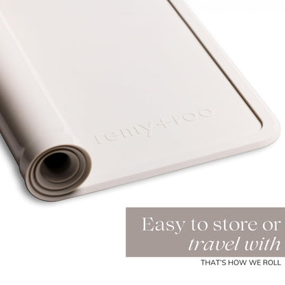 Remy+Roo Stone Silicone Dog Food Mat for Pet Bowl | 100% Waterproof | Non-Slip | Dishwasher Safe