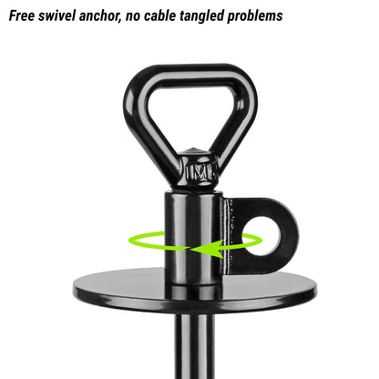 SELEWARE Dog Tie Out Stake Outdoor Anti-Rust Ground Anchor for Large Dogs up to 220 lbs, Free Swivel Dog Stake Dog Camping Gear Twist Rod Included