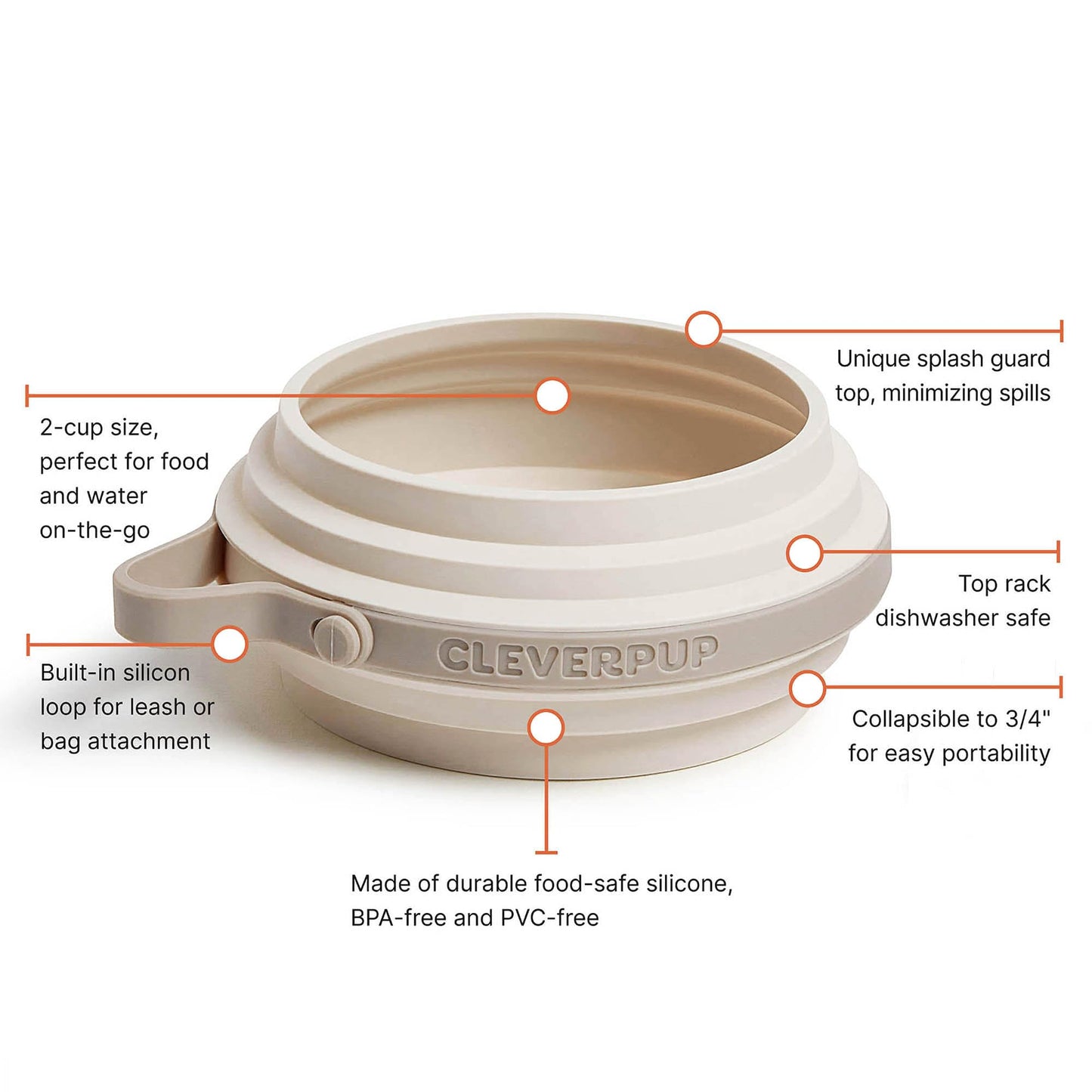 Cleverpup Park Pack 2-Piece Set Dog Gear Tote – Dog Travel Bag with 8 Pockets, Treat Pouch, Poop Bag Dispenser, Quick-Dry Ball Pocket, Collapsible Bowl, Perfect for Walks & Park Trips, Sand