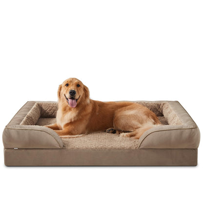 INVENHO Orthopedic Dog Beds Large Sized, XL Washable Dog Sofa with Egg-Crate Foam, Waterproof Lining and Non-Skid Bottom