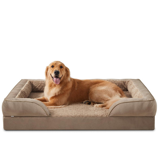 INVENHO Orthopedic Dog Beds Large Sized, XL Washable Dog Sofa with Egg-Crate Foam, Waterproof Lining and Non-Skid Bottom