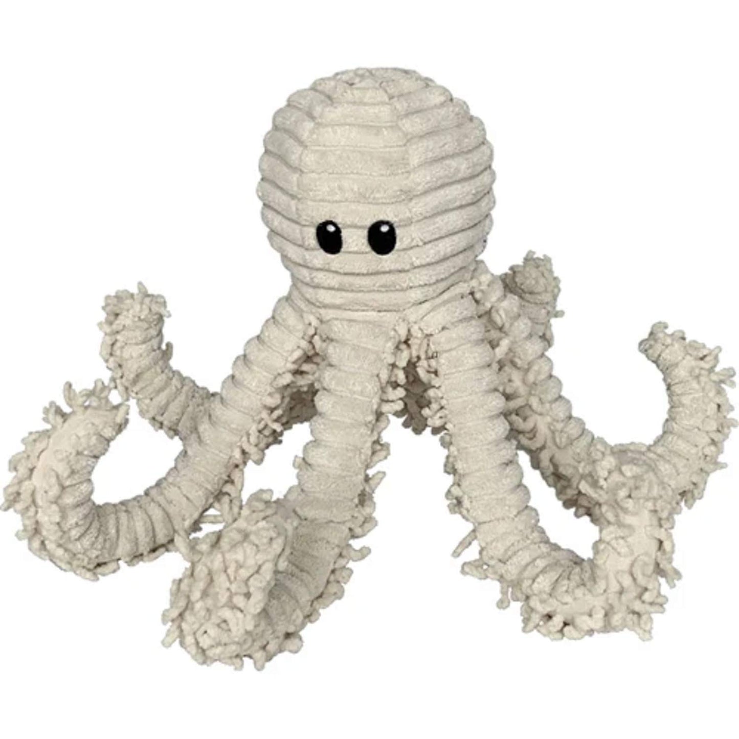 Pet Lou Durable Natural Nubby Plush Dog Toys with Squeaker and Crinkle Paper in Multi-Size (Natural Octopus - L, 18 Inch)