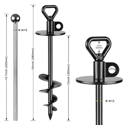 SELEWARE Dog Tie Out Stake Outdoor Anti-Rust Ground Anchor for Large Dogs up to 220 lbs, Free Swivel Dog Stake Dog Camping Gear Twist Rod Included