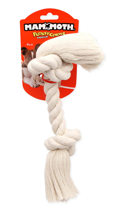 Mammoth Pet Products Dog,Flossy Chews 100-Percent Cotton White Rope Bone, Large, 14-Inch (10006V)