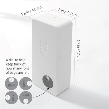 SVD.PET Dog Poop Bag Dispenser, Outdoor or Indoor Pet Waste Bag Dispenser Station, Wall Mount or Hanging with Strap. Easy to Refill Magnetic Cover (White, Dispenser only)