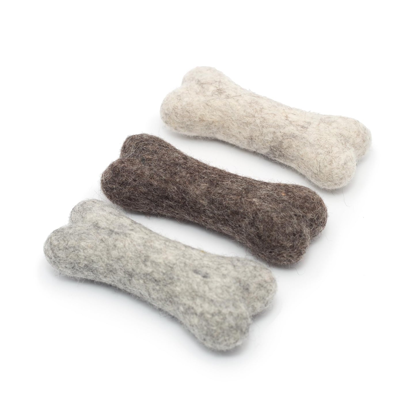 Glaciart One Felted Wool Dog Chew Bone Mini (3 Pcs)| Durable Dog Chew Toy, for Teething & Teeth Cleaning | Fetch Games & for Anxiety/Boredom | Great for Small Puppy