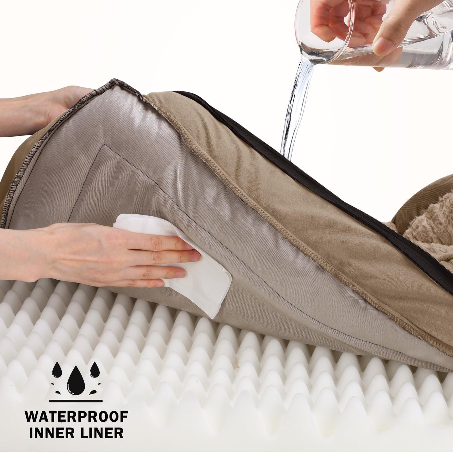 INVENHO Orthopedic Dog Beds Large Sized, XL Washable Dog Sofa with Egg-Crate Foam, Waterproof Lining and Non-Skid Bottom