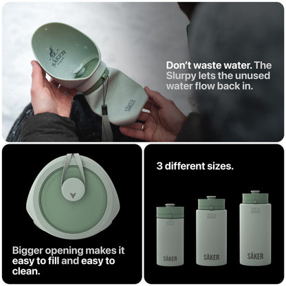SÄKER Portable Dog Water Bottle, Collapsible Water Bottle for Dogs Perfect for Walking, Hiking and Outdoors | Works as a Portable Water Bowl | Designed in Montreal - 550ml
