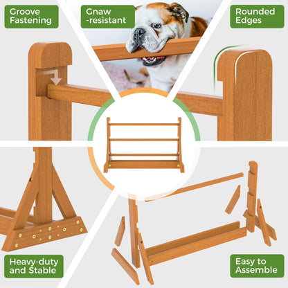 SuniBoxi Dog Agility Set, Wooden Dog Agility Jumps & Dog Hurdles,Dog Agility Equipment, Dog Agility Course,Dog Agility Course Backyard Set,Obstacle Course for Dogs,Dog Hurdles Training Equipment