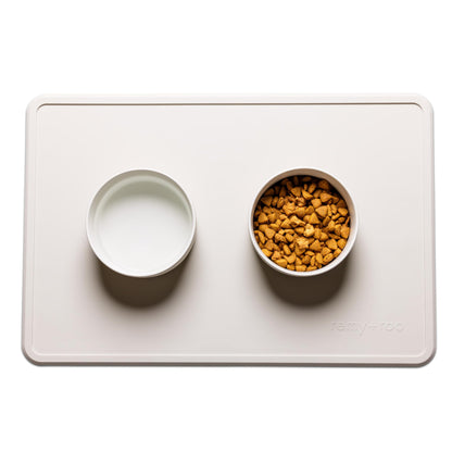 Remy+Roo Stone Silicone Dog Food Mat for Pet Bowl | 100% Waterproof | Non-Slip | Dishwasher Safe