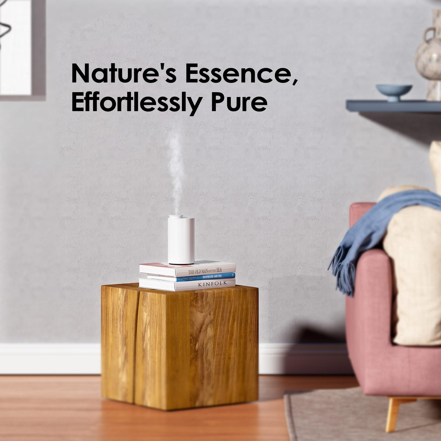 Airversa Waterless Diffuser for Essential Oil, Battery Operated Nebulizer, 0.7 Fl.Oz./ 20mL Capacity, Mini Scent Air Machine, 3 Countdown Timers & Mist Levels for Home, Room, Car, Office - AN6 Yogurt
