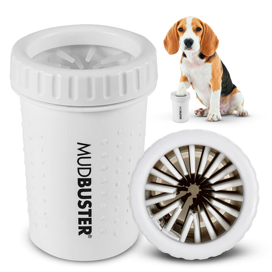 Dexas MudBuster Portable Dog Paw Cleaner, Medium, Bright White Special Edition, Premium Pet Supplies and Accessories