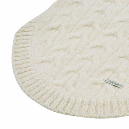 Blueberry Pet Classic Fuzzy Textured Knit Pullover Crew-Neck Dog Sweater in Ivory, Back Length 14", Pack of 1 Clothes for Dogs