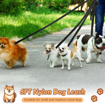 Sanwuta 9 Pack Nylon Dog Training Leash Bulk 6 ft Dog Leash for Small and Medium Puppy Traction Rope for Training, Play, Camping, or Backyard(Black)