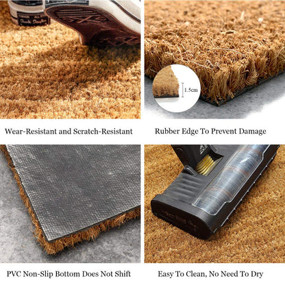 XTDJJKK Coir Doormat 'Ask Not For Whom The Dog Barks It Barks For Thee' 23.7x15.7 inch