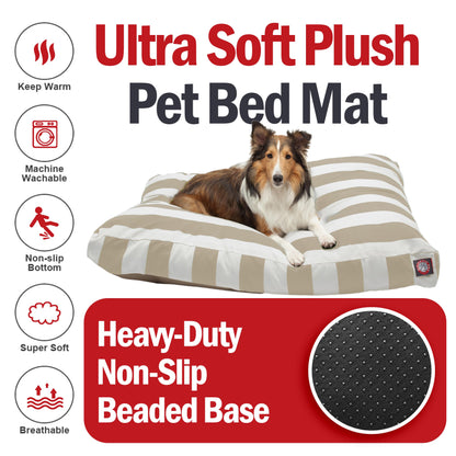 Majestic Pet Rectangle Large Dog Bed Washable – Non Slip Comfy Pet Bed – Dog Crate Bed with Removable Washable Cover – Dog Kennel Bed for Sleeping - Dog Bed Large Breed 44x36x5 Inch – Sand Beige