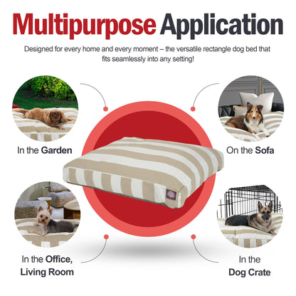 Majestic Pet Rectangle Large Dog Bed Washable – Non Slip Comfy Pet Bed – Dog Crate Bed with Removable Washable Cover – Dog Kennel Bed for Sleeping - Dog Bed Large Breed 44x36x5 Inch – Sand Beige