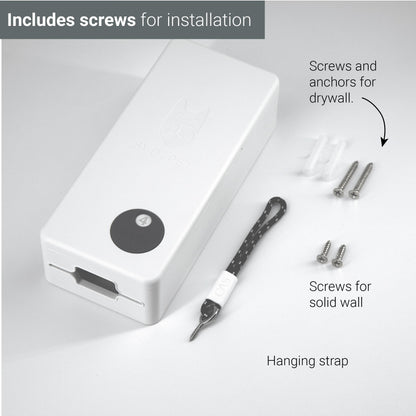 SVD.PET Dog Poop Bag Dispenser, Outdoor or Indoor Pet Waste Bag Dispenser Station, Wall Mount or Hanging with Strap. Easy to Refill Magnetic Cover (White, Dispenser only)