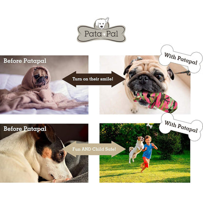 Pata Pal Eco-Friendly Durable Cotton Canvas Squeaky Dog Bone Chew Toy for Chewing, Playing and Exercise – T-Bone, White (Safe for Pets & Kids)