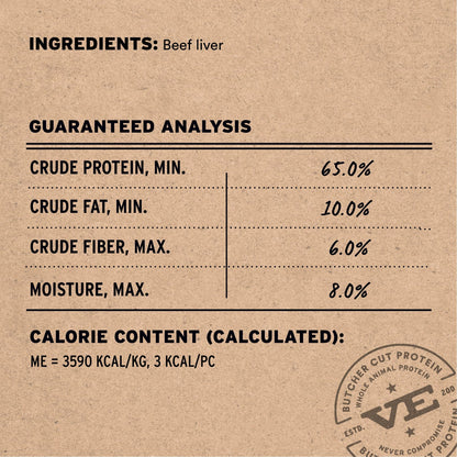 Vital Essentials Beef Liver Dog Treats, 2.1 oz | Freeze-Dried Raw | Single Ingredient | Premium Quality High Protein Training Treats | Grain Free, Gluten Free, Filler Free
