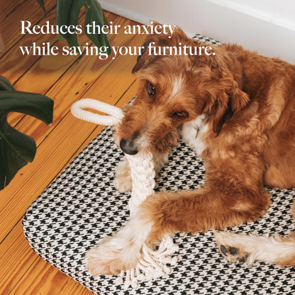 LAY LO Natural Cotton Dog Rope Toys | 18 inch 2-Pack | for Medium and Large Dogs | Includes Live Dog Trainer Support | Durable & Eco-Friendly | Unique Boho Designs with Handle | Puppy Teething Toy