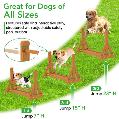 SuniBoxi Dog Agility Set, Wooden Dog Agility Jumps & Dog Hurdles,Dog Agility Equipment, Dog Agility Course,Dog Agility Course Backyard Set,Obstacle Course for Dogs,Dog Hurdles Training Equipment