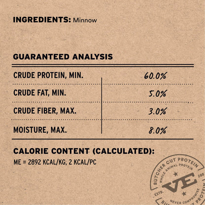 Vital Essentials Minnows Dog Treats, 1 oz | Freeze-Dried Raw | Single Ingredient | Premium Quality High Protein Training Treats | Grain Free, Gluten Free, Filler Free