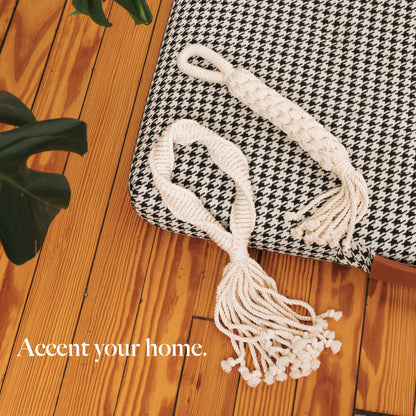 LAY LO Natural Cotton Dog Rope Toys | 18 inch 2-Pack | for Medium and Large Dogs | Includes Live Dog Trainer Support | Durable & Eco-Friendly | Unique Boho Designs with Handle | Puppy Teething Toy